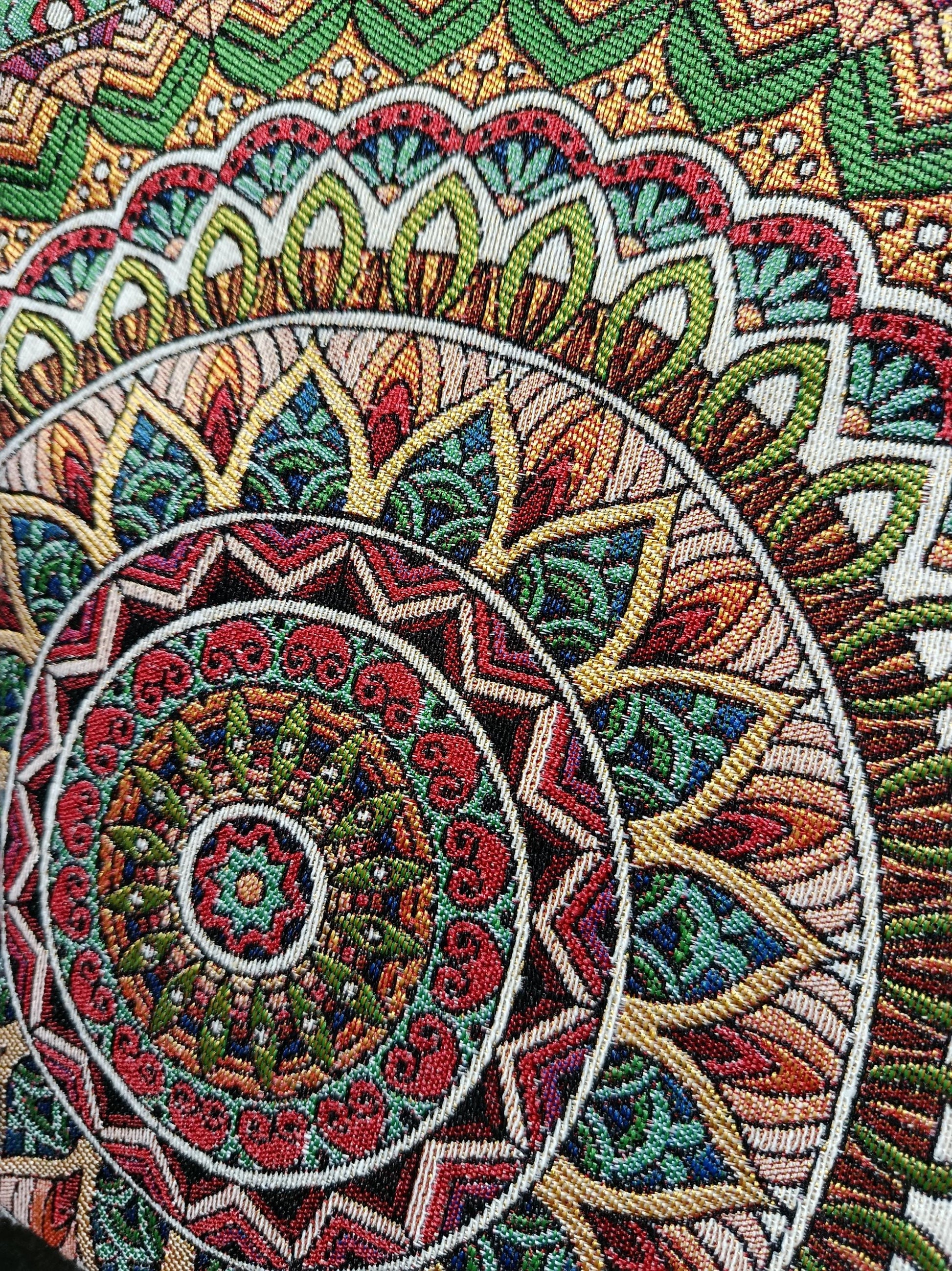 Handmade Mandala Tote Bag: Organic Cotton Shoulder Bag