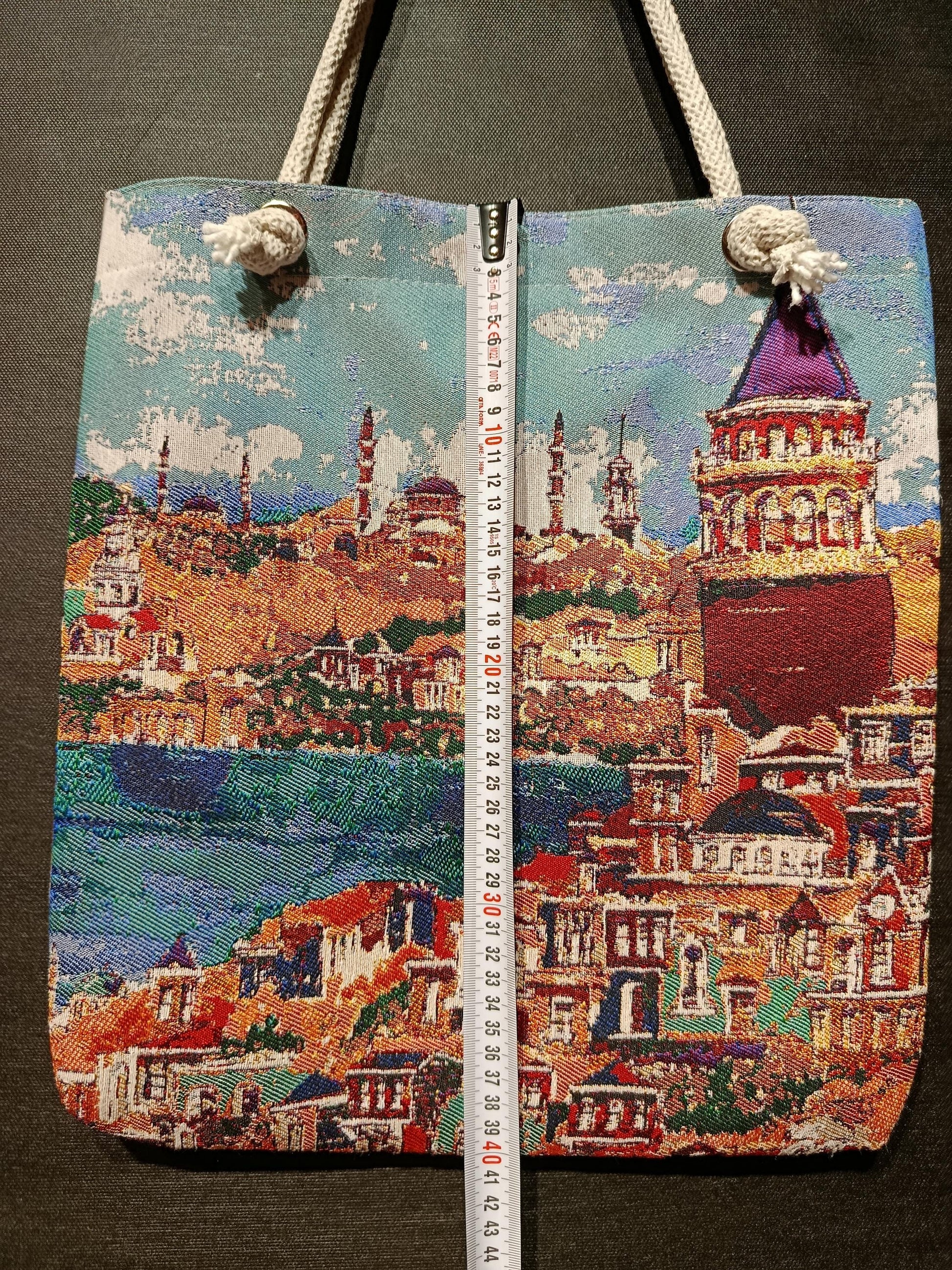 Galata Tower Tote Bag: Organic Cotton Shoulder Bag