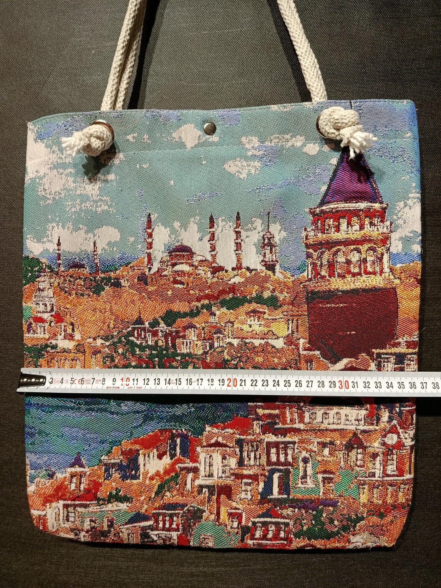 Galata Tower Tote Bag: Organic Cotton Shoulder Bag