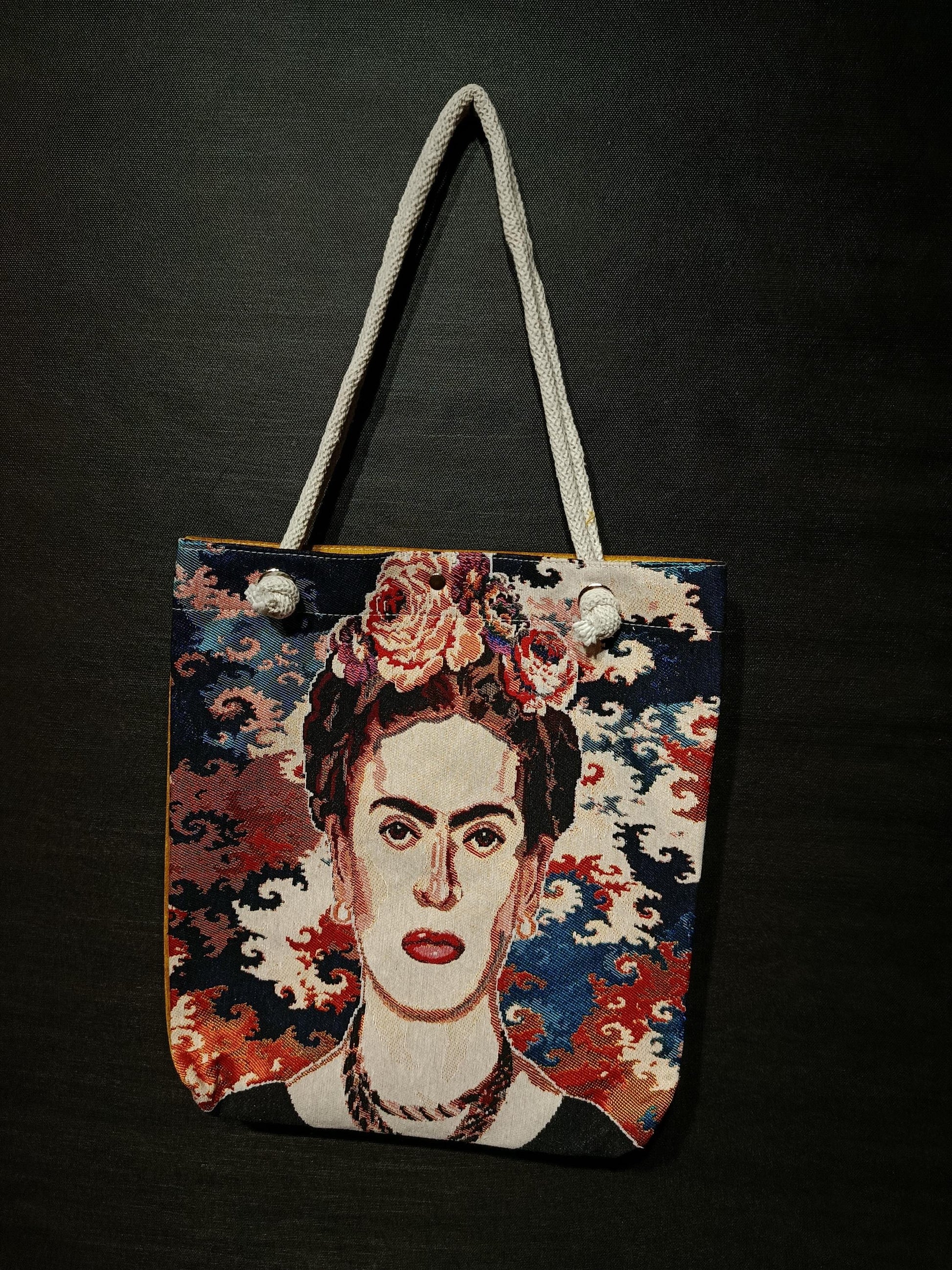 Frida Kahlo Tote Bag: Handmade Cotton Shoulder Bag