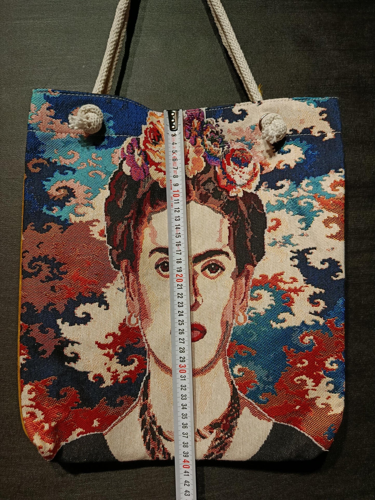 Frida Kahlo Tote Bag: Handmade Cotton Shoulder Bag