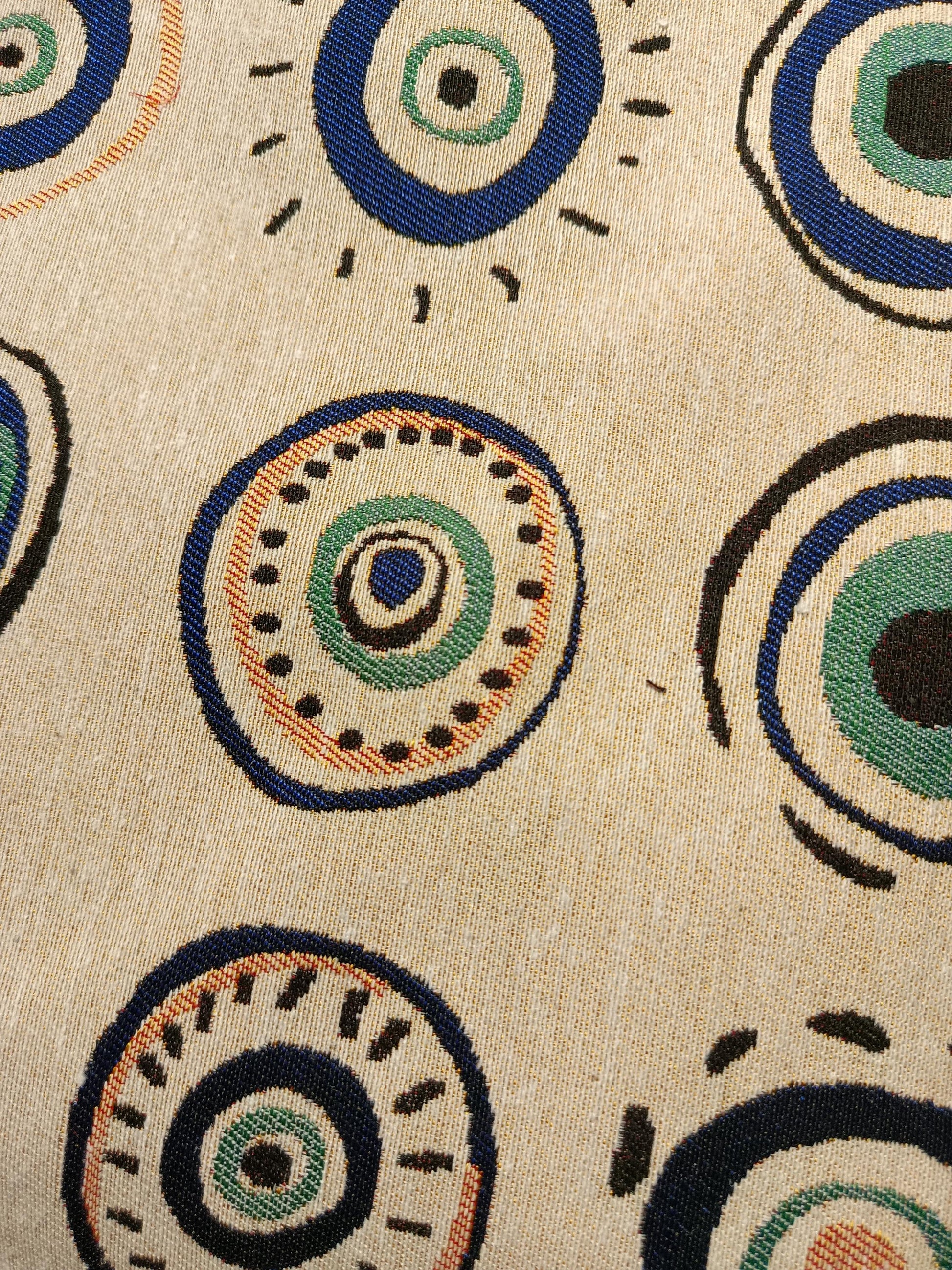 Handmade Shoulder Bag: Organic Cotton Blend, Evil Eye Design (35cmx45cm)