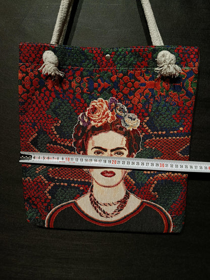 Frida Kahlo Tote Bag: Organic Cotton Shoulder Bag