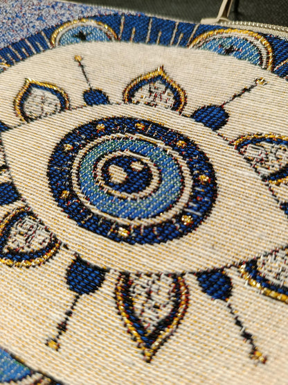 Handmade Evil Eye Purse: Organic Cotton Blend, Daily Use Bag (15cmx20cm)
