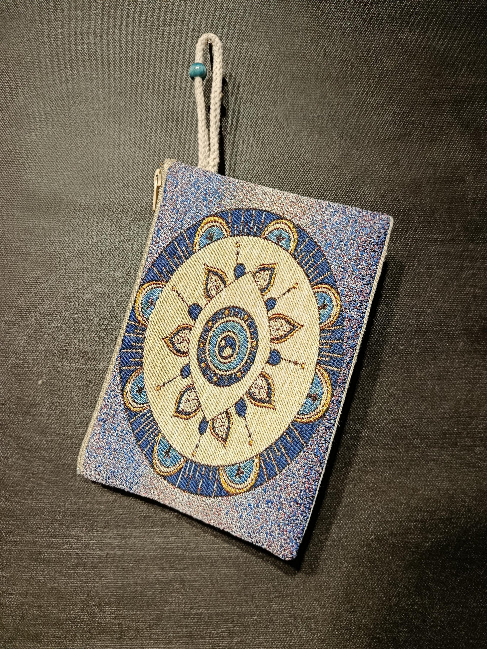 Handmade Evil Eye Purse: Organic Cotton Blend, Daily Use Bag (15cmx20cm)