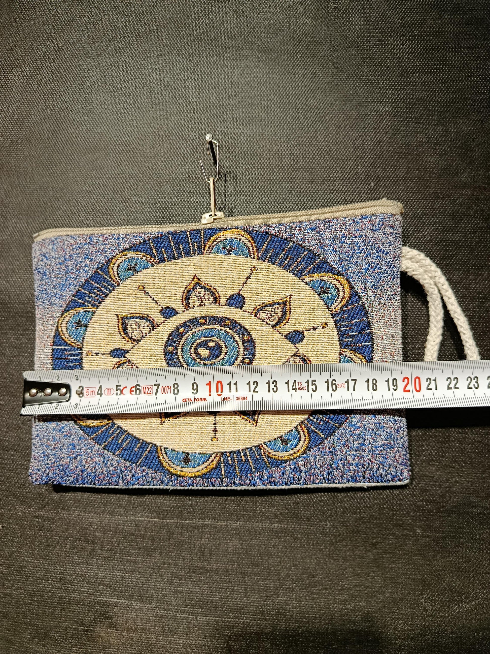 Handmade Evil Eye Purse: Organic Cotton Blend, Daily Use Bag (15cmx20cm)