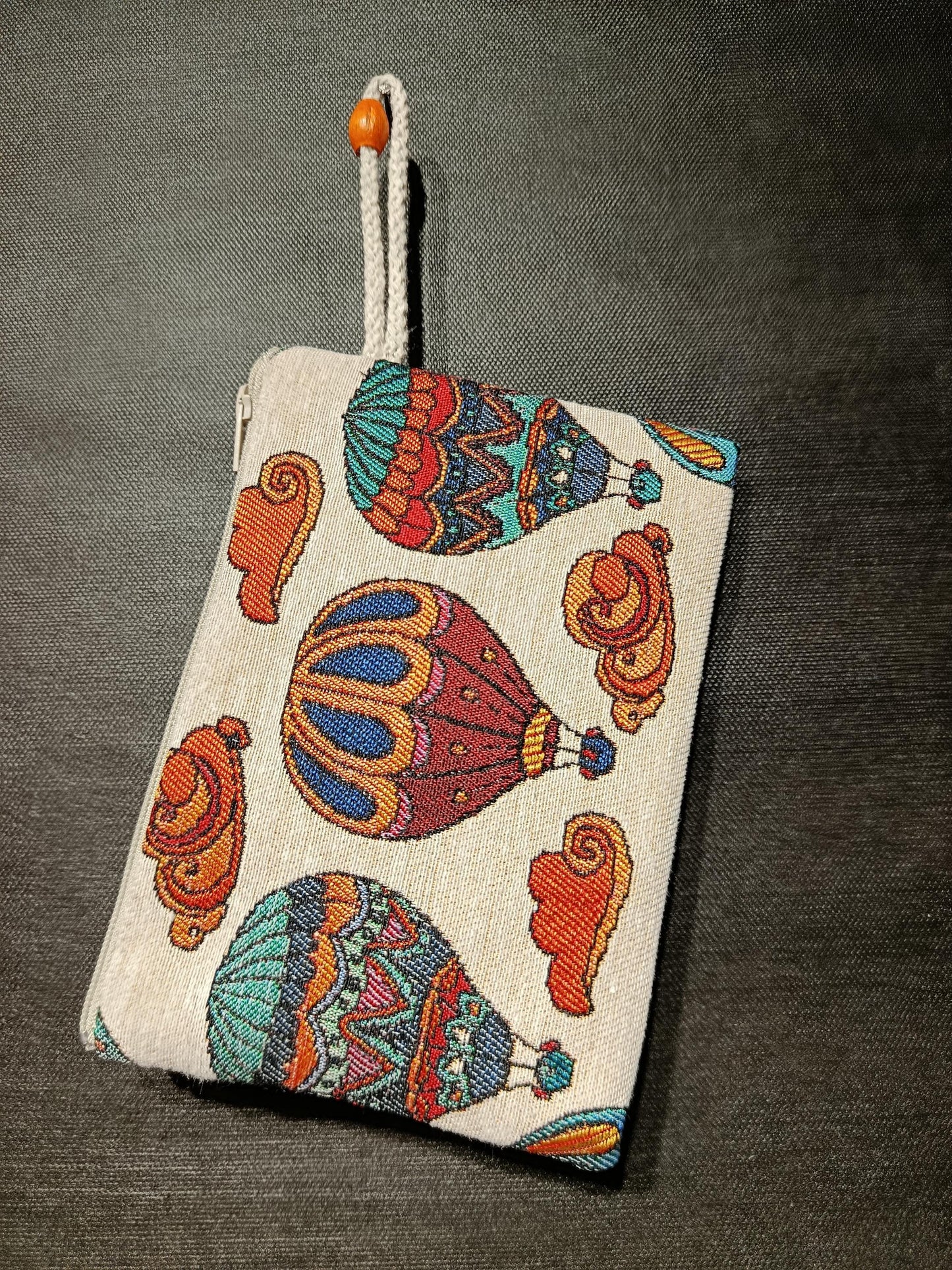 Handmade Hot Air Balloon Purse: Organic Cotton Blend, Small Clutch (15cmx20cm)