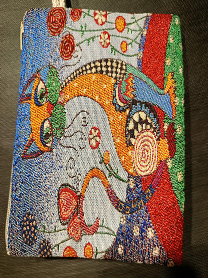 Handmade Tapestry Purse: Floral Cat Design, Small Everyday Bag