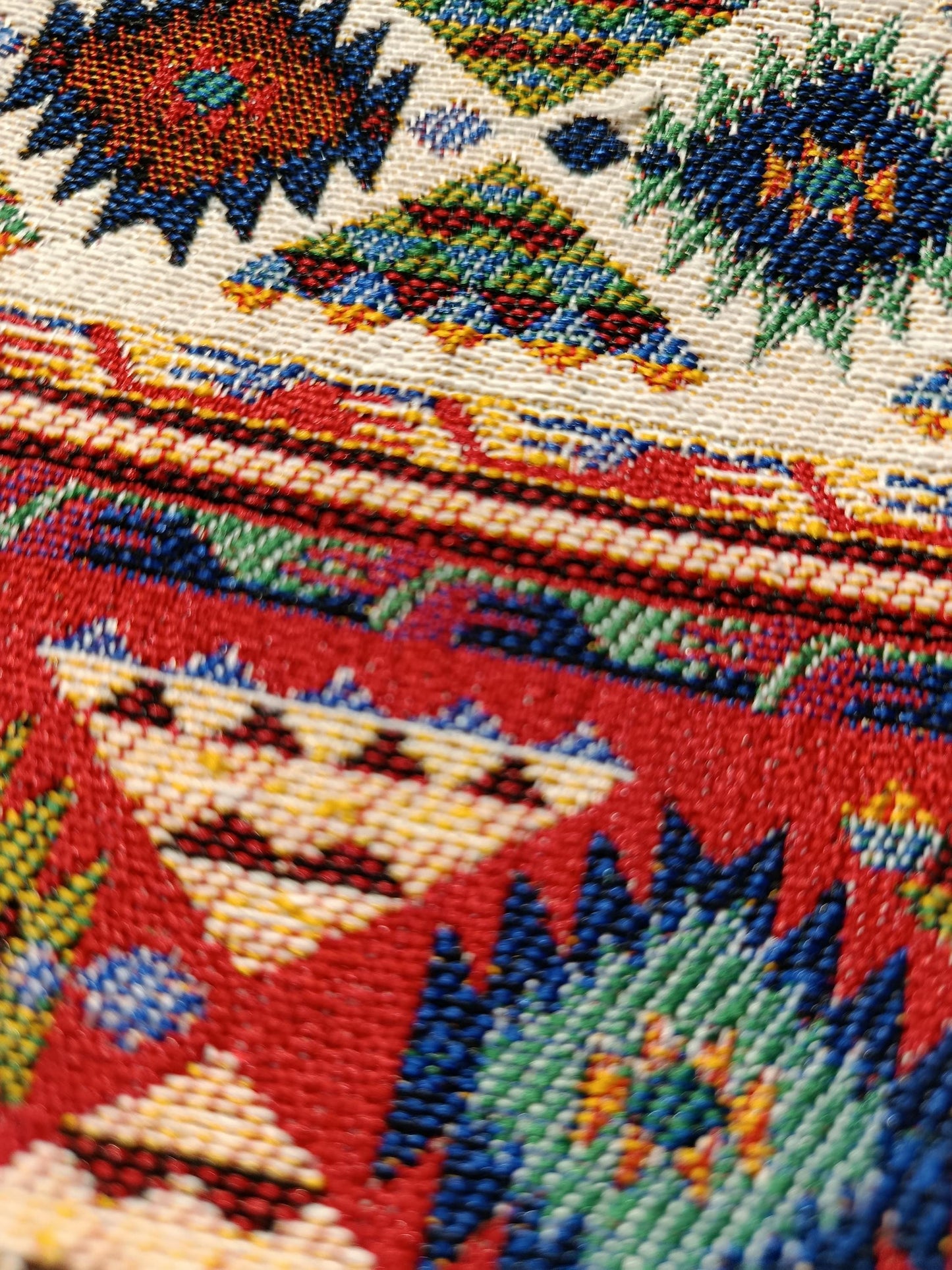 Handmade Gobelin Kilim Clutch – Tribal Patterned Tapestry Pouch – Small Boho Zipper Purse