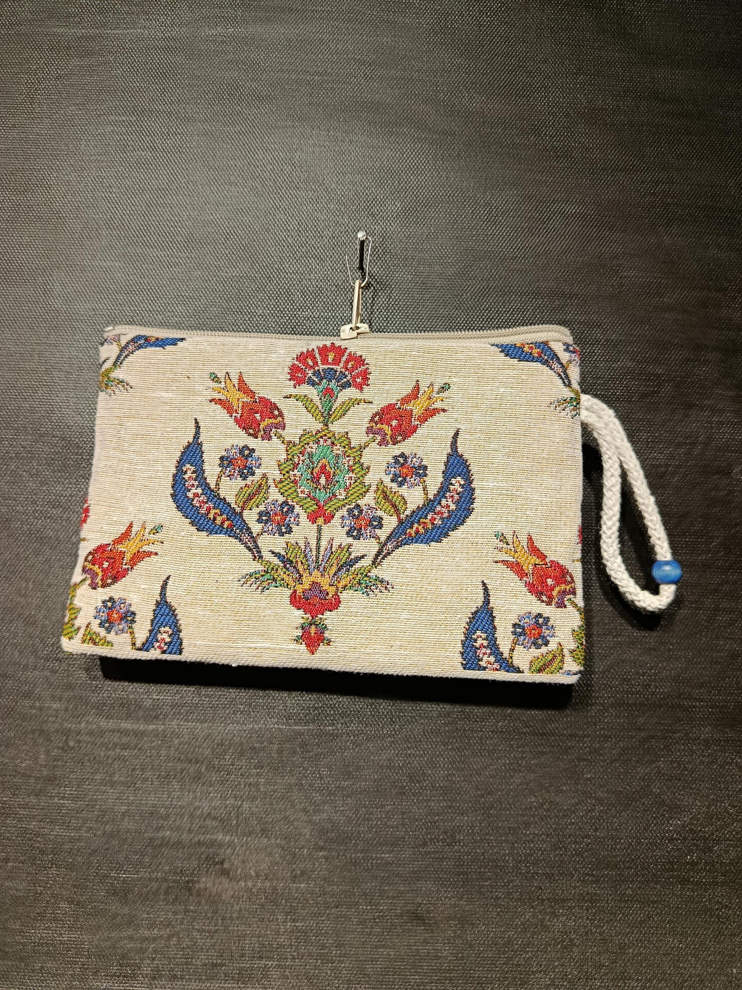 Floral Tapestry Purse: Handmade Cotton Blend Pouch (15cmx20cm)