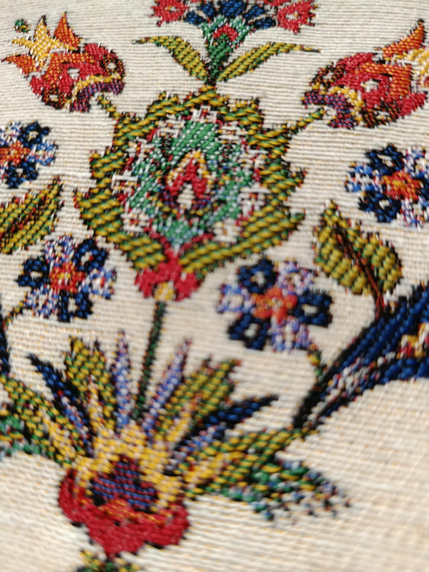 Floral Tapestry Purse: Handmade Cotton Blend Pouch (15cmx20cm)