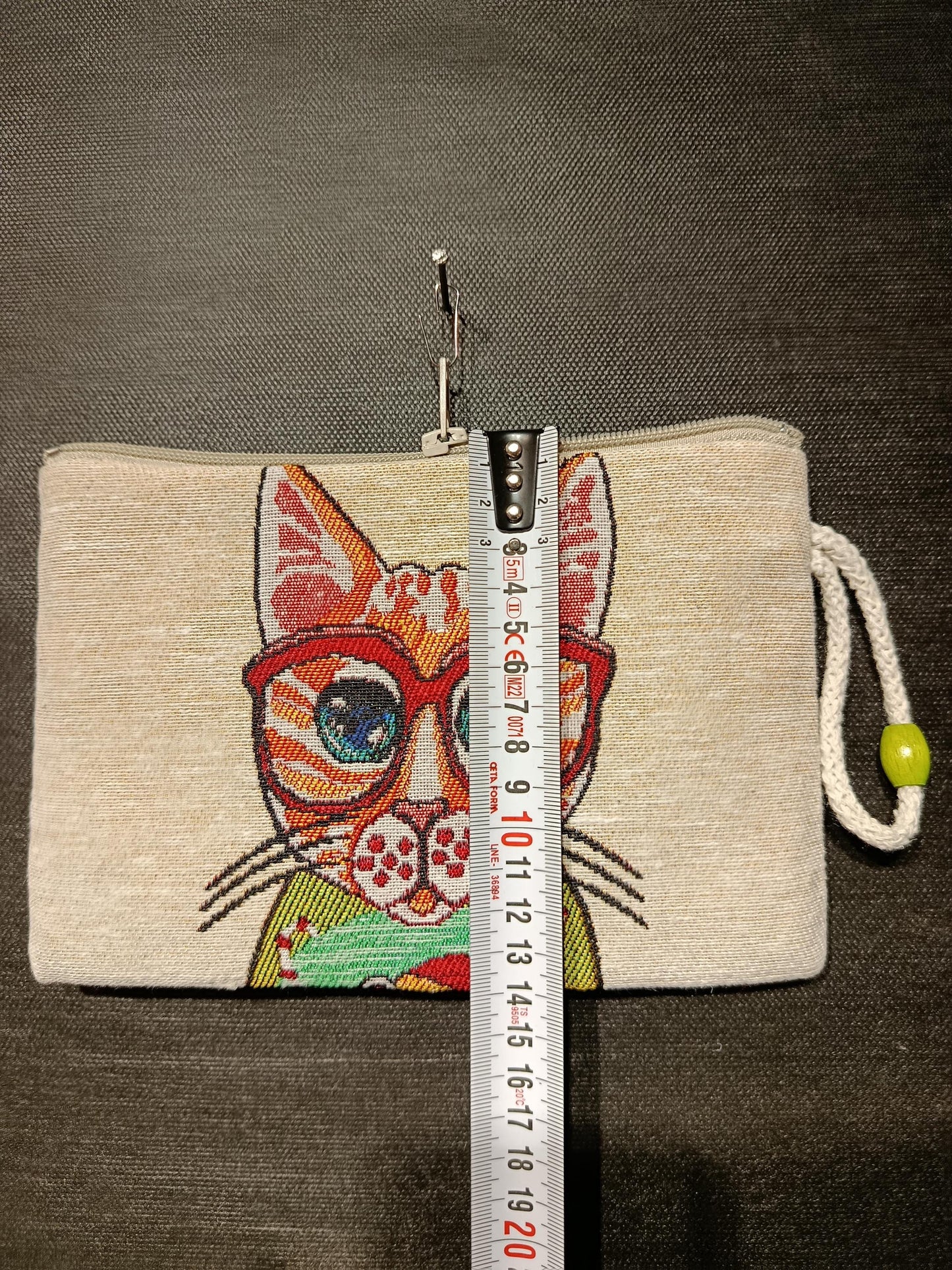 Handmade Cat Tapestry Purse: Small Cotton Blend Bag