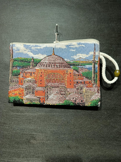 Woven Cotton Purse: Handmade Tapestry Bag (15cmx20cm)