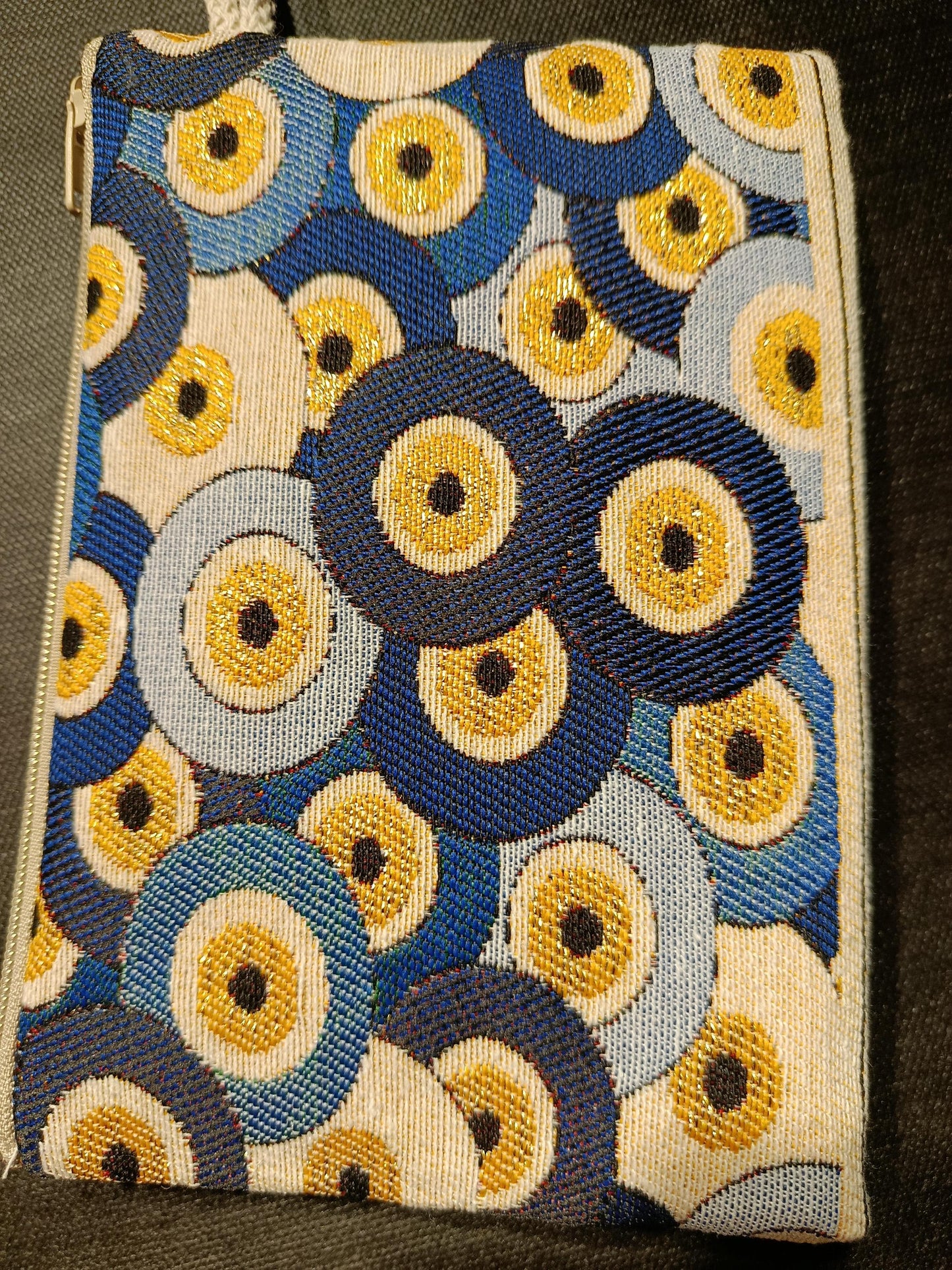 Handmade Cotton Blend Purse: Evil Eye Design