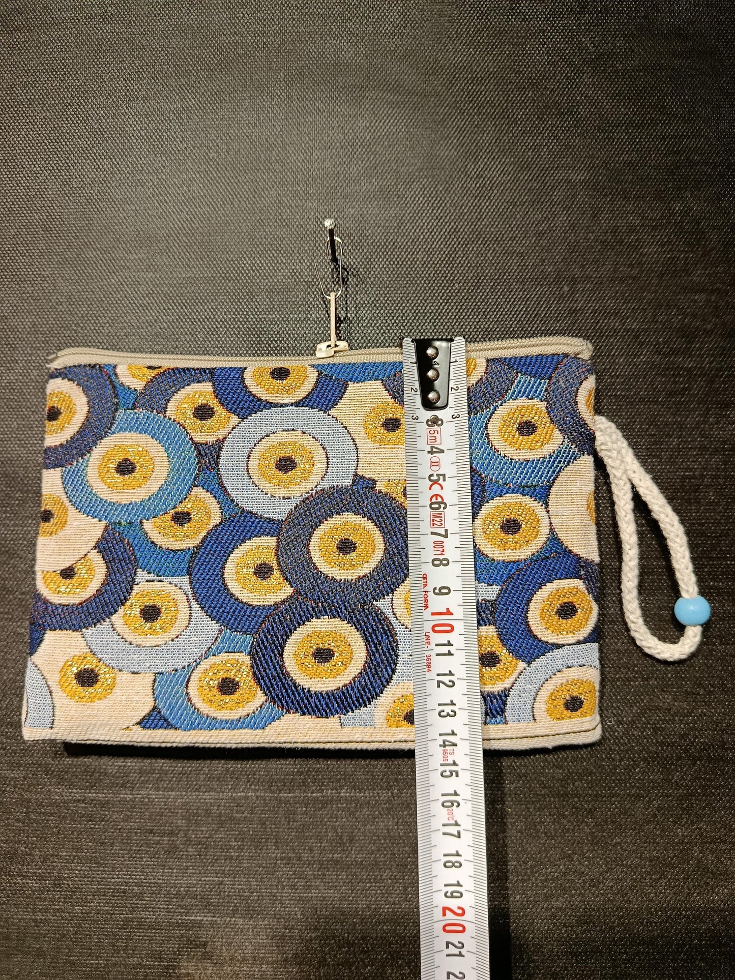 Handmade Cotton Blend Purse: Evil Eye Design