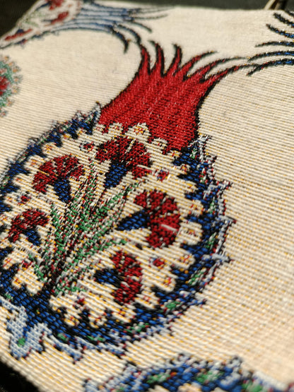Handmade Floral Purse: Organic Cotton Blend, Small Clutch