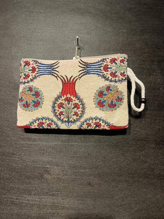 Handmade Floral Purse: Organic Cotton Blend, Small Clutch