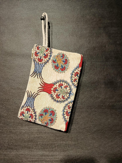 Handmade Floral Purse: Organic Cotton Blend, Small Clutch