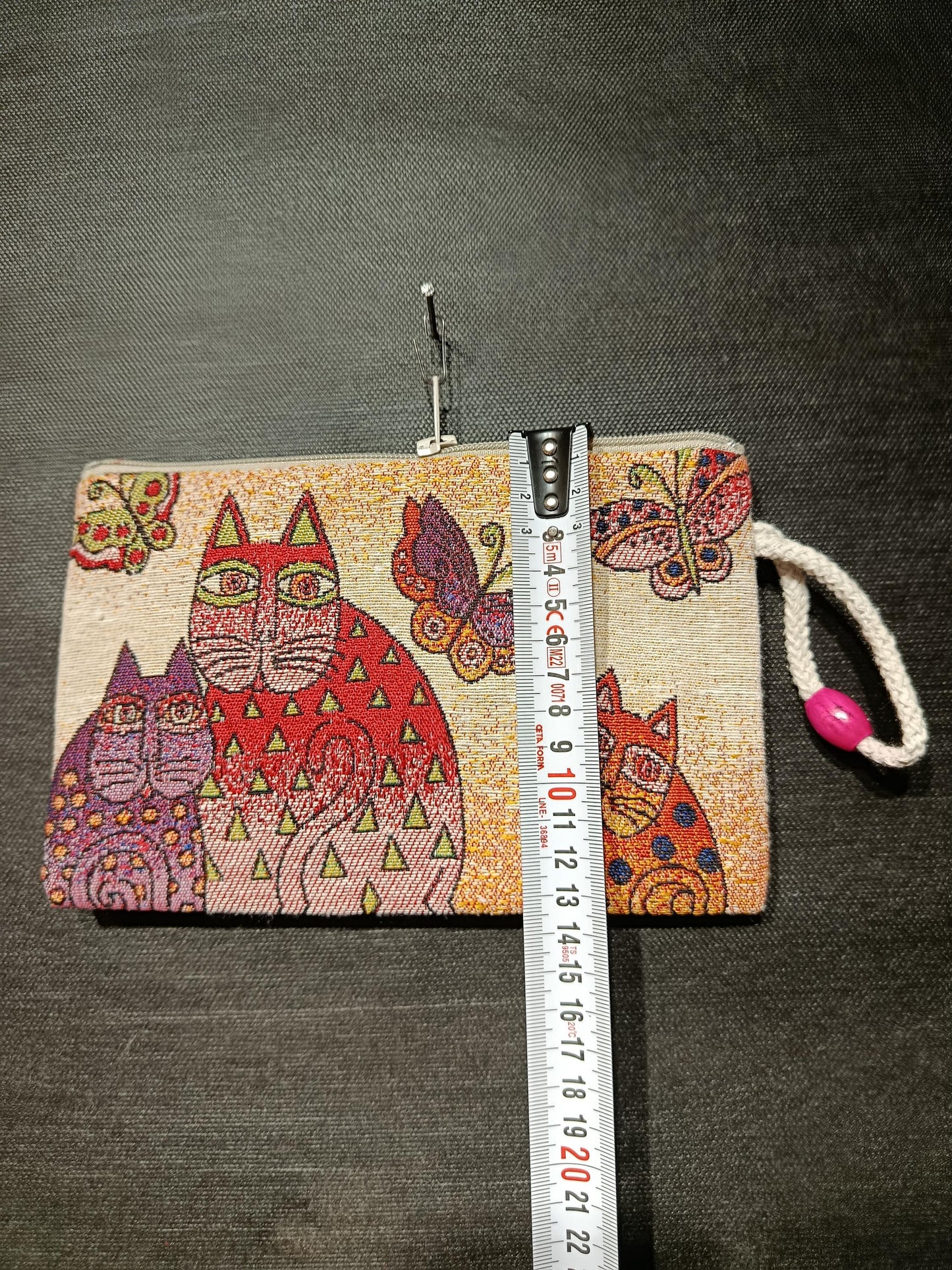 Handmade Cats & Butterflies Tapestry Purse - Small Organic Bag