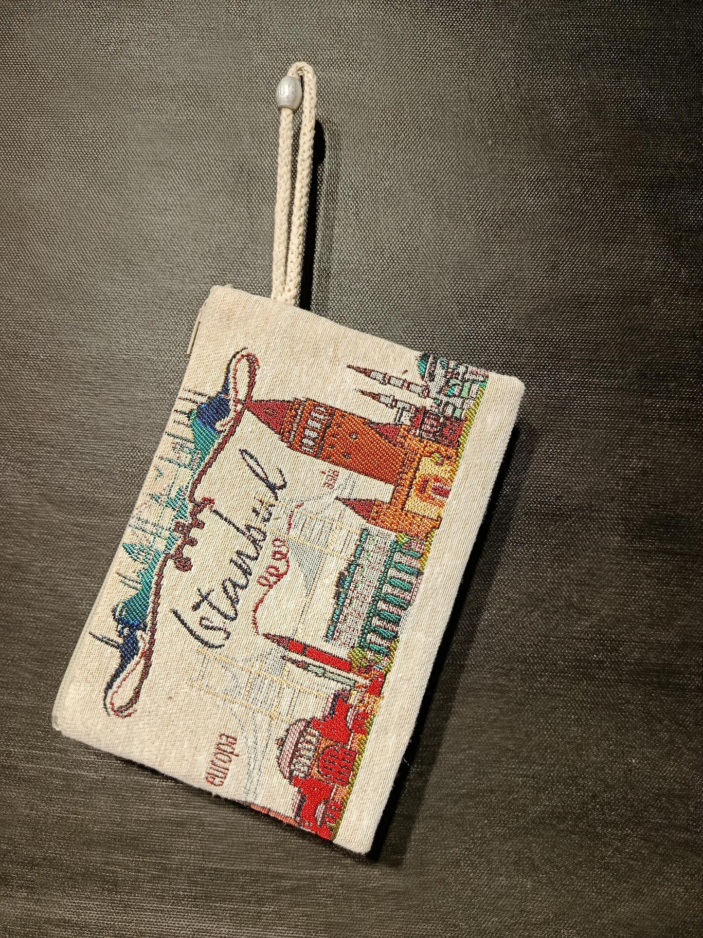 Istanbul Cityscape Tapestry Clutch – Turkish Landmarks Souvenir Pouch