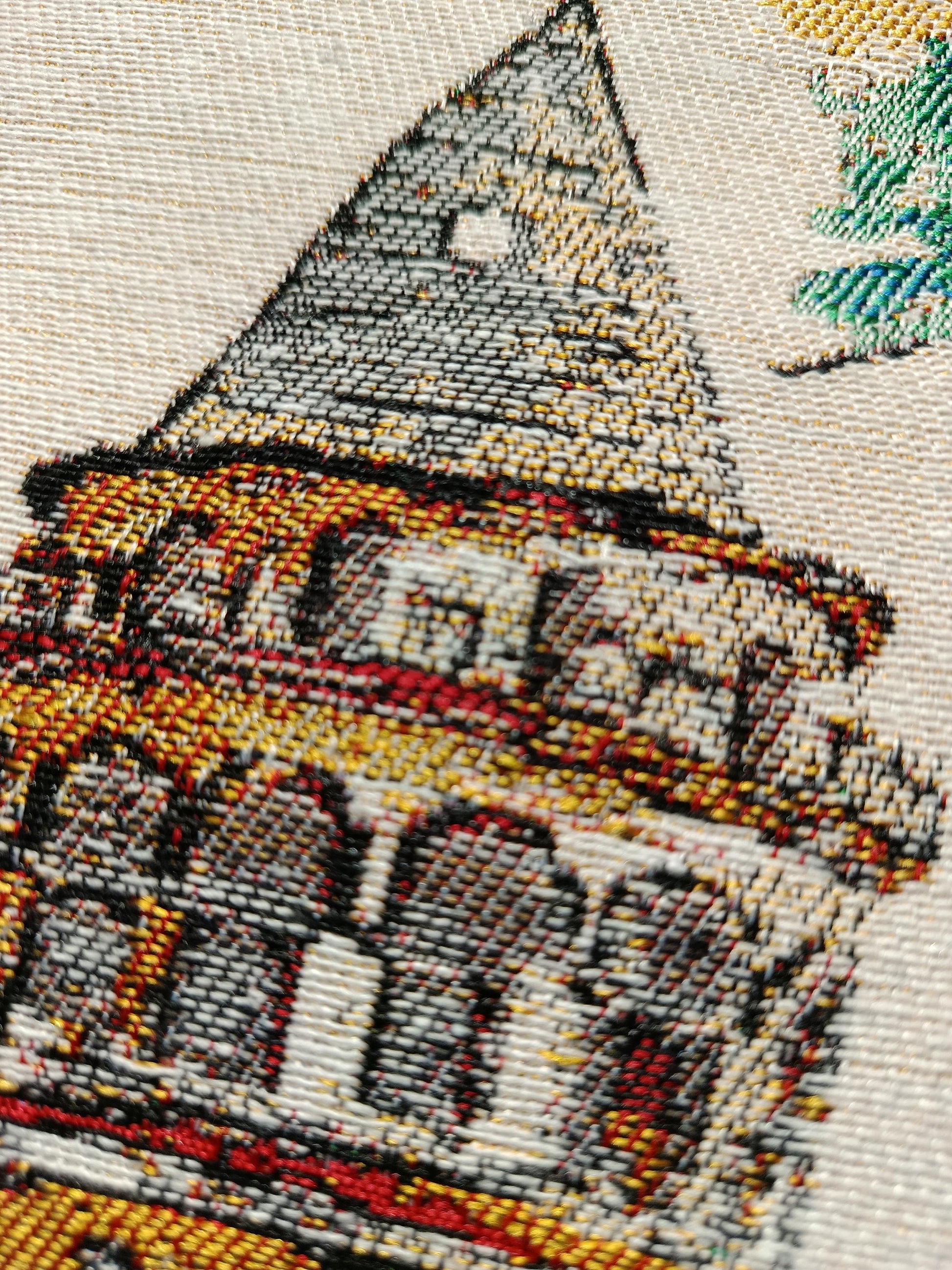 Galata Tower Clutch Bag – Turkish Tapestry Zippered Pouch Souvenir from Istanbul