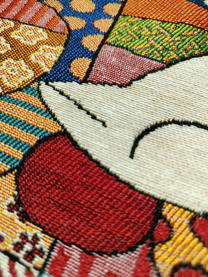 Colorful Patchwork Cat Clutch – Tapestry Zippered Pouch Made in Turkey