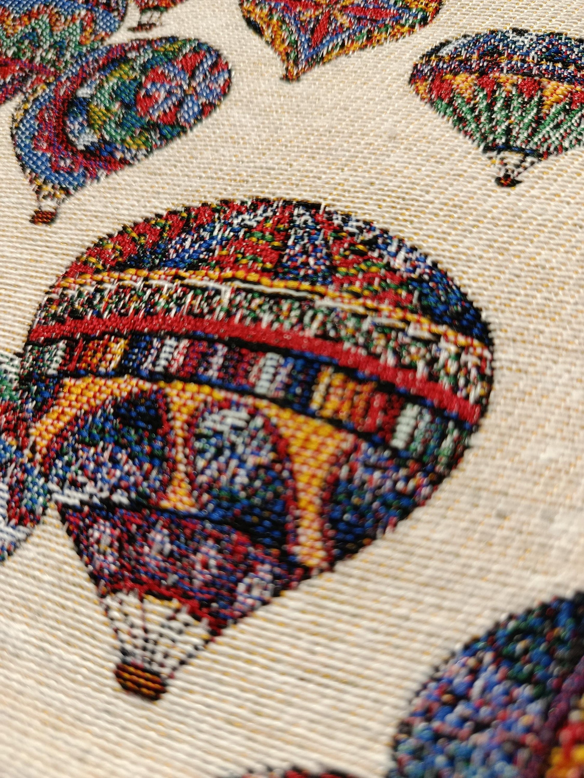 Hot Air Balloon Clutch – Colorful Turkish Tapestry Zip Pouch, Travel Gift Bag