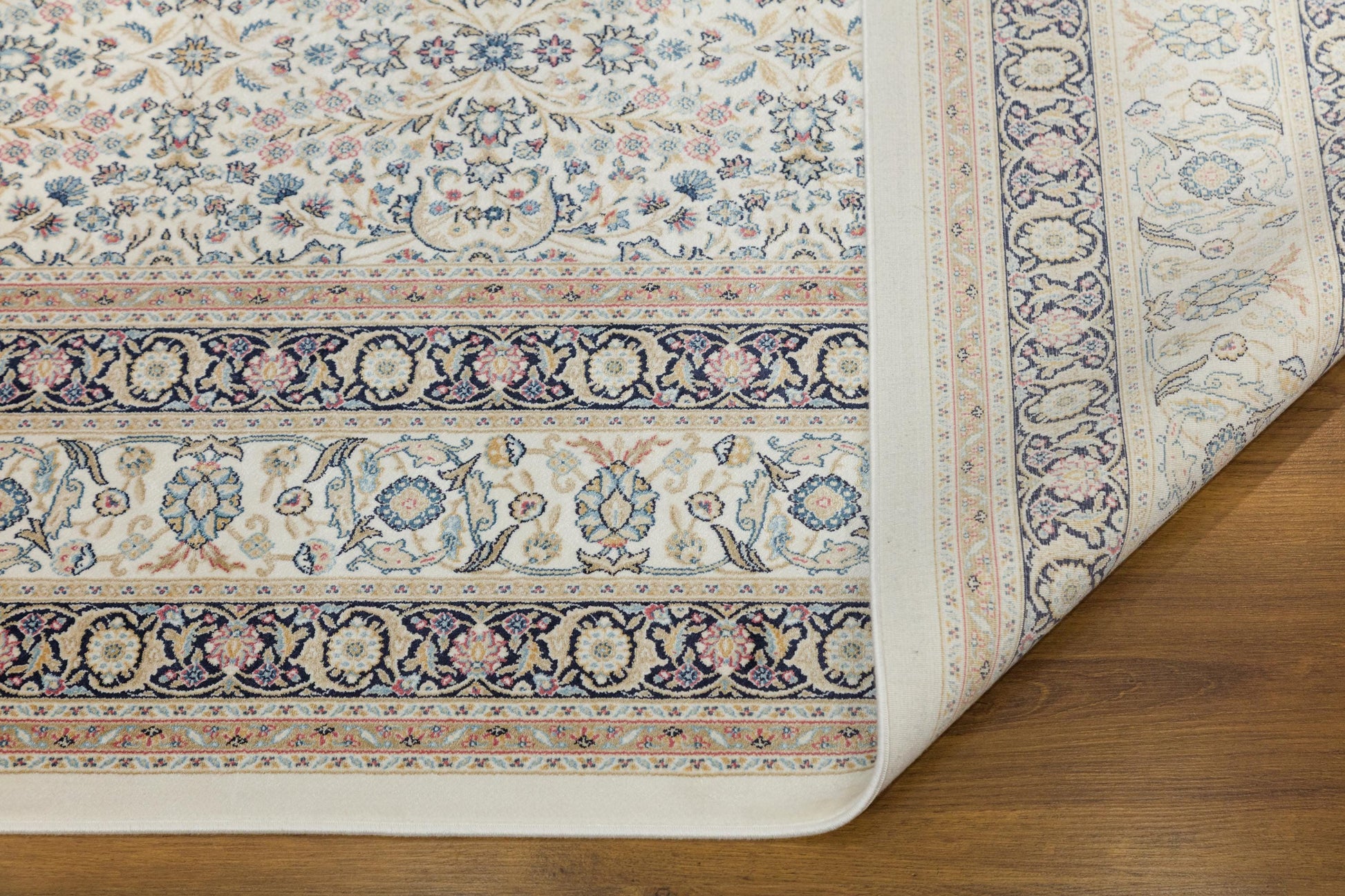 7x10 ft, Classic Blue Silk Rug: Oriental blue fine carpet with Fringes
