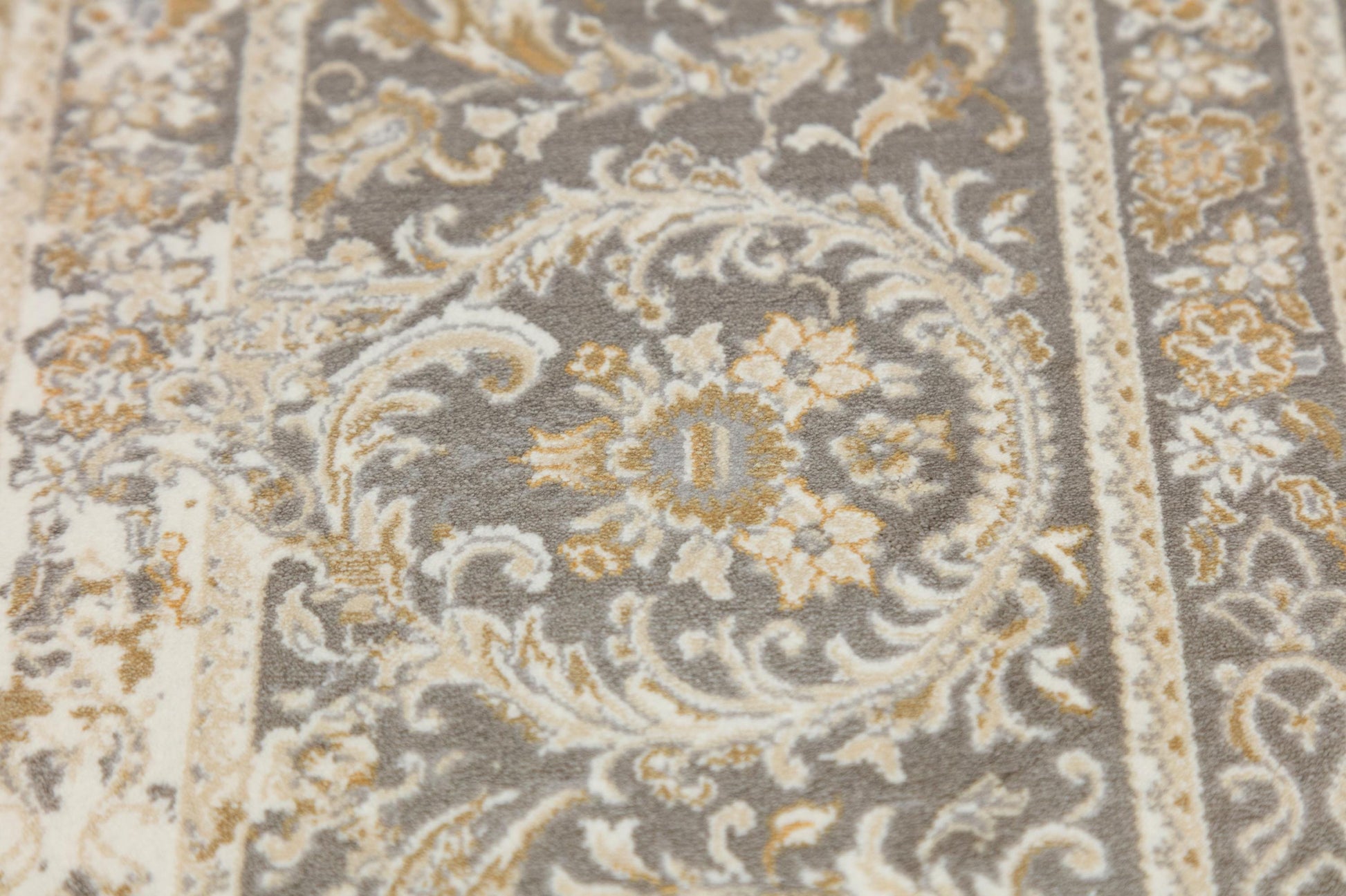 7x10 ft, Gray Classic oriental Silk Rug: Bamboo Yarn,fine fringes carpet