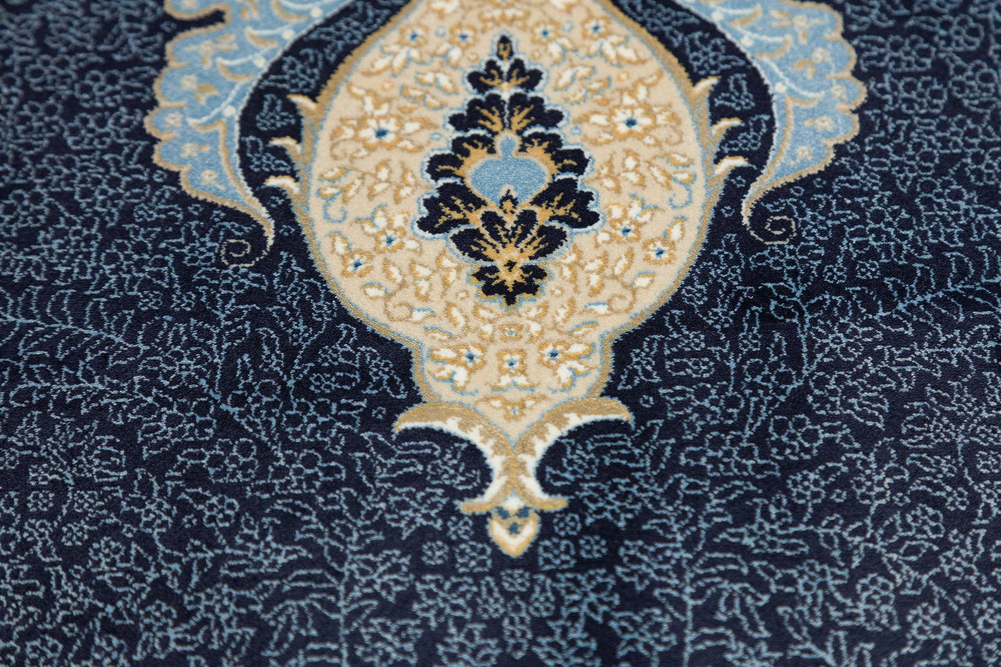 7x10ft, Fine Blue Oriental Silk Rug, Distressed Persian Design, Silk Look Carpet