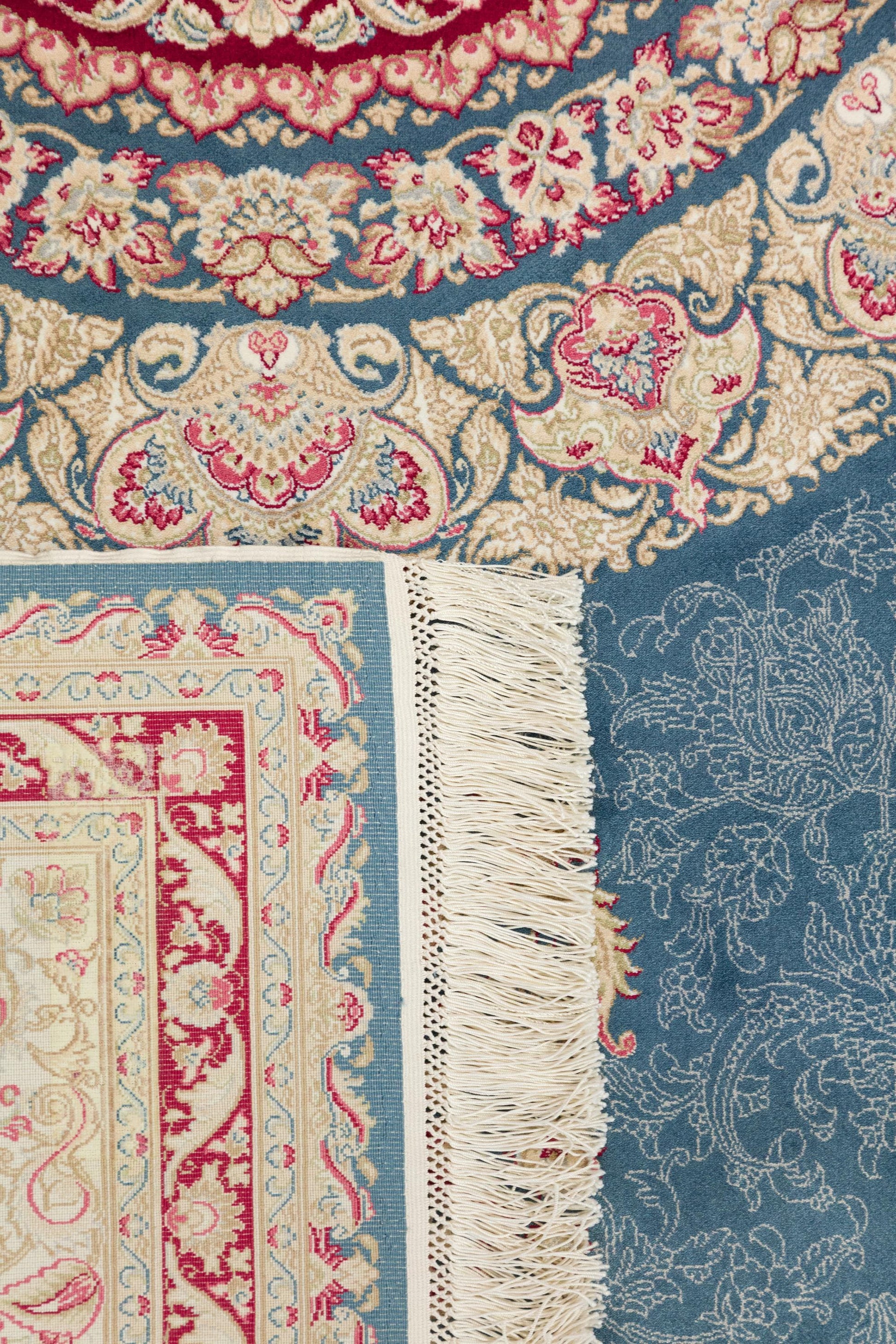 7x10 ft, Fine Turkish Silk Rug with Handmade Silk Fringes
