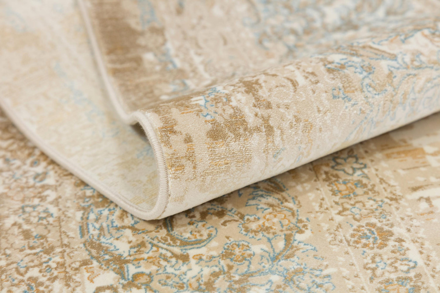 7x10 ft, Beige medallion classic Silk rug with fine tassels