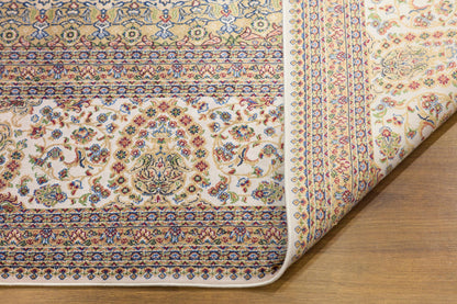 7x10 ft, Beige Classic oriental medallion Silk Rug made with viscose yarn
