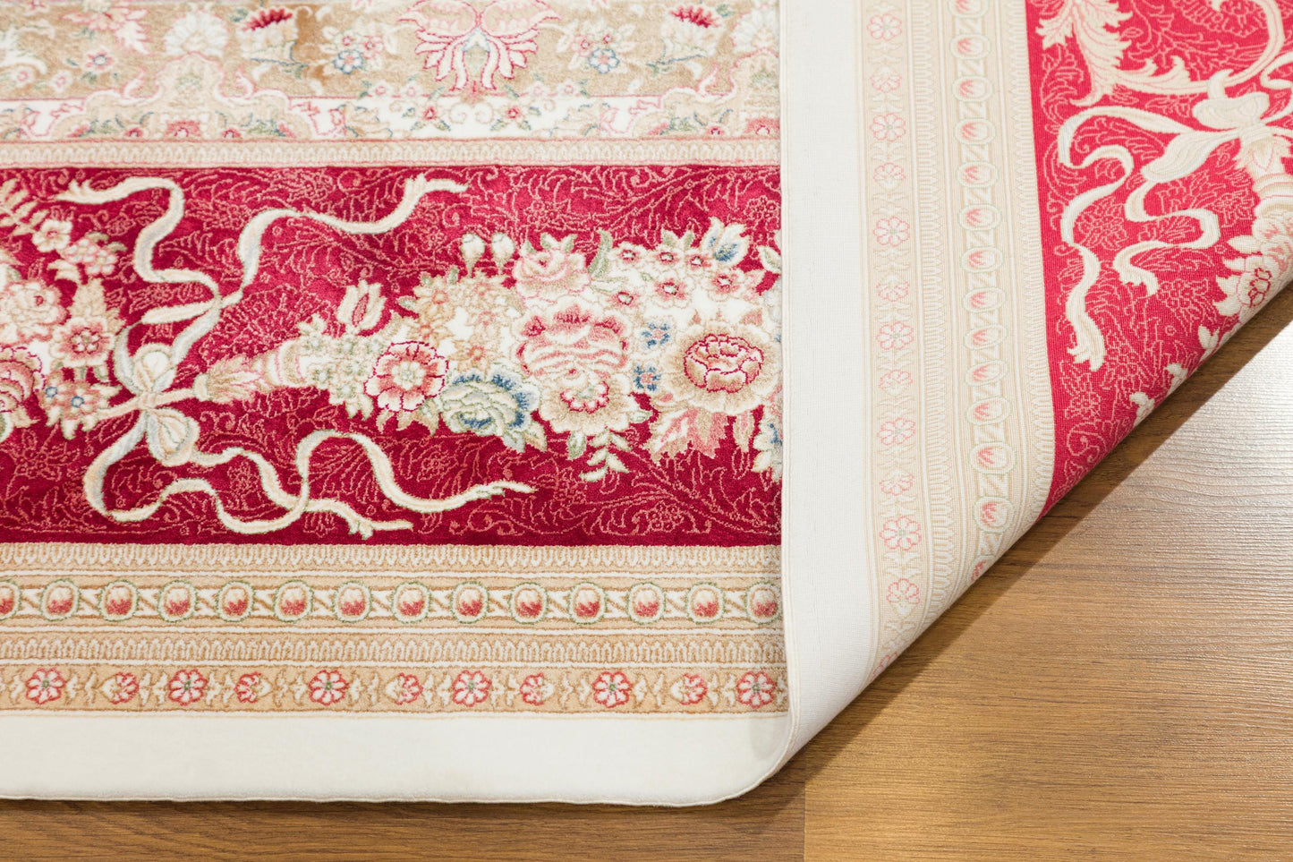 10x13 ft, Red Classic Medallion Bamboo Silk Rug, Turkish Oriental Design, Real Silk Fringes