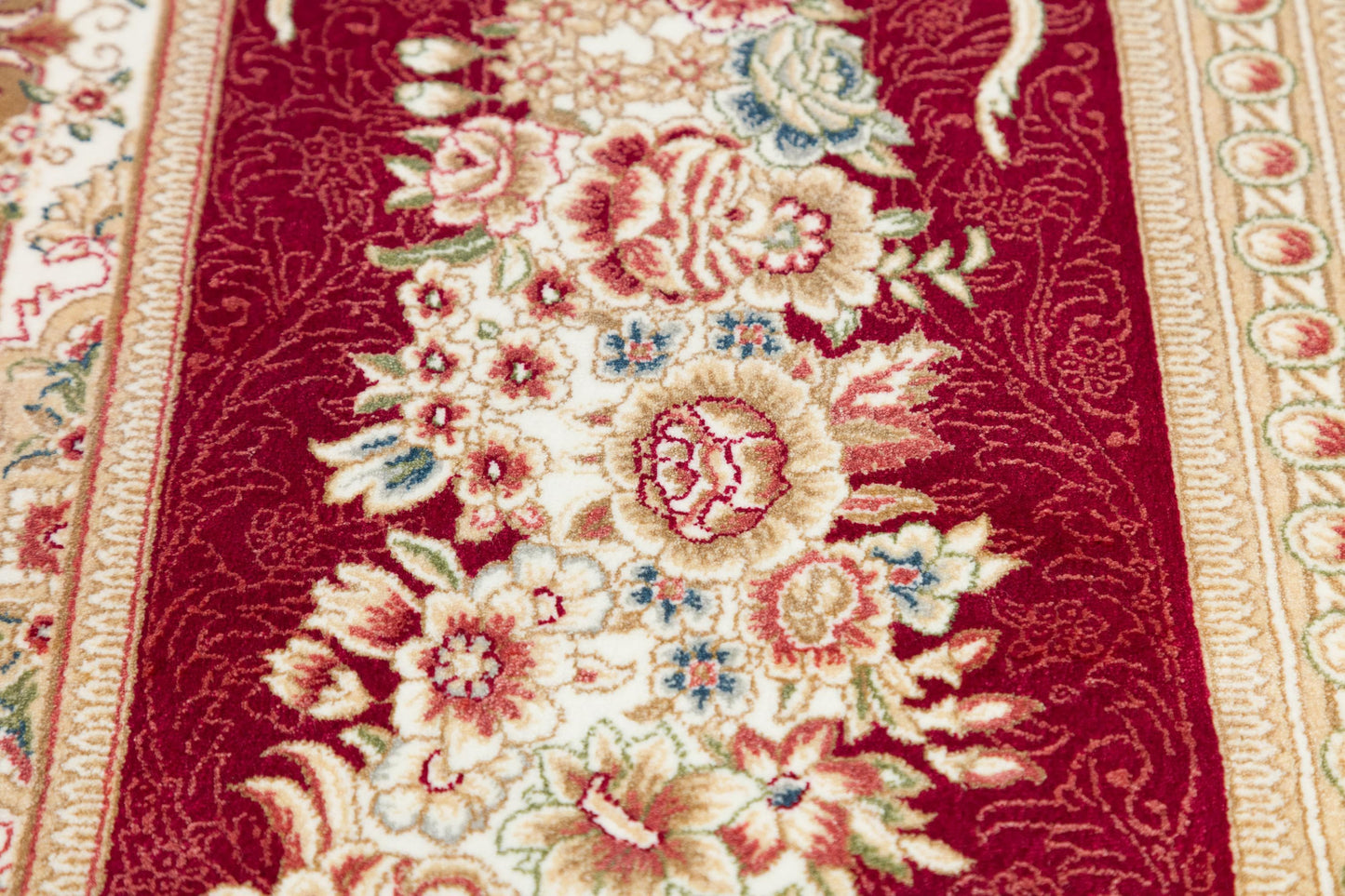 10x13 ft, Red Classic Medallion Bamboo Silk Rug, Turkish Oriental Design, Real Silk Fringes