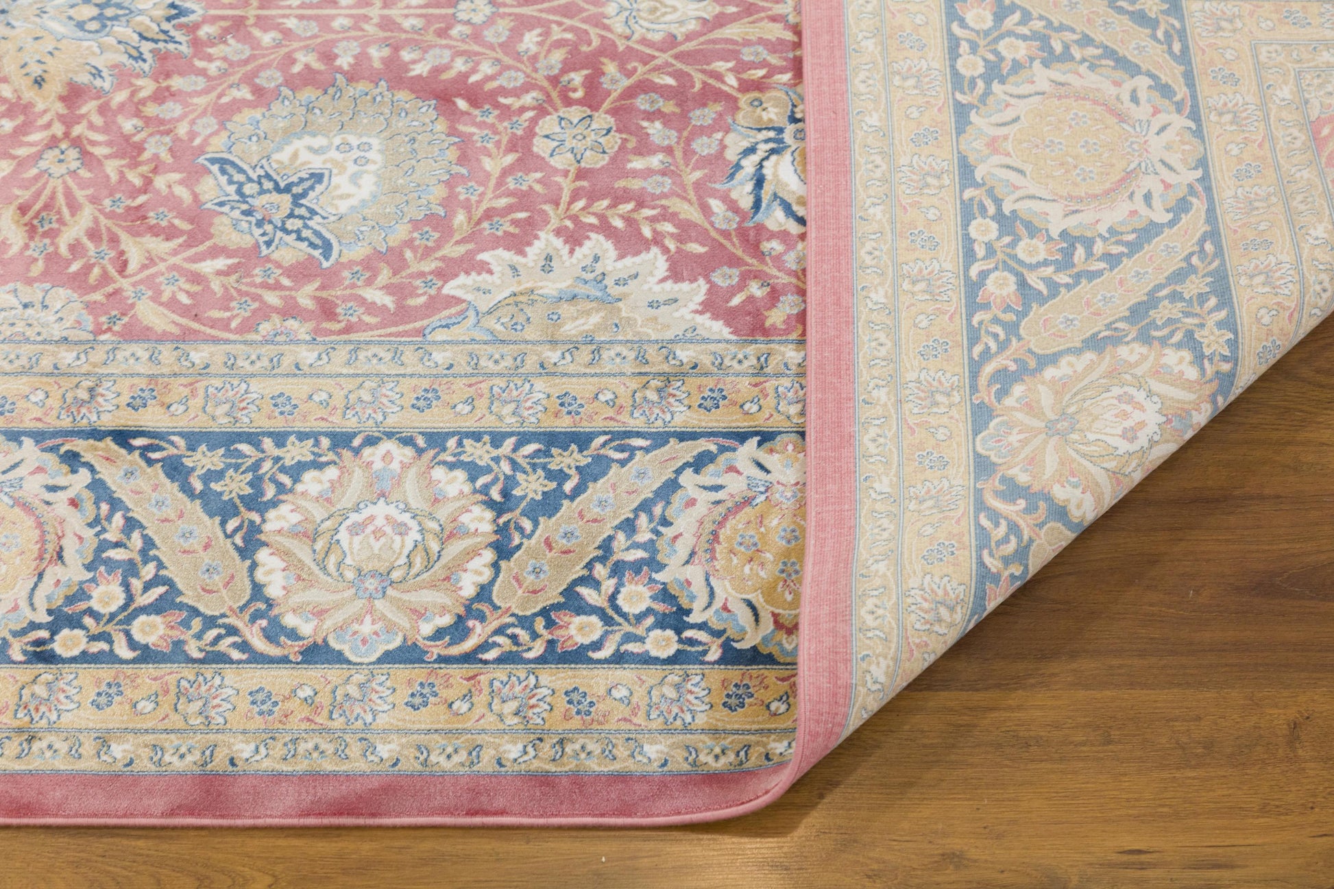 8x11 ft, Red Classic Silk Rug: Oriental Bamboo Carpet with fine Fringes