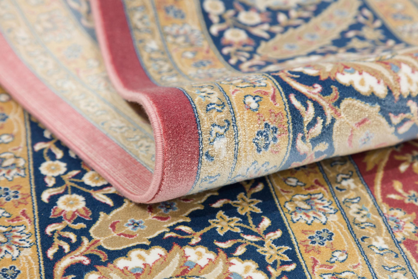 8x11 ft, Red Classic Silk Rug: Oriental Bamboo Carpet with fine Fringes