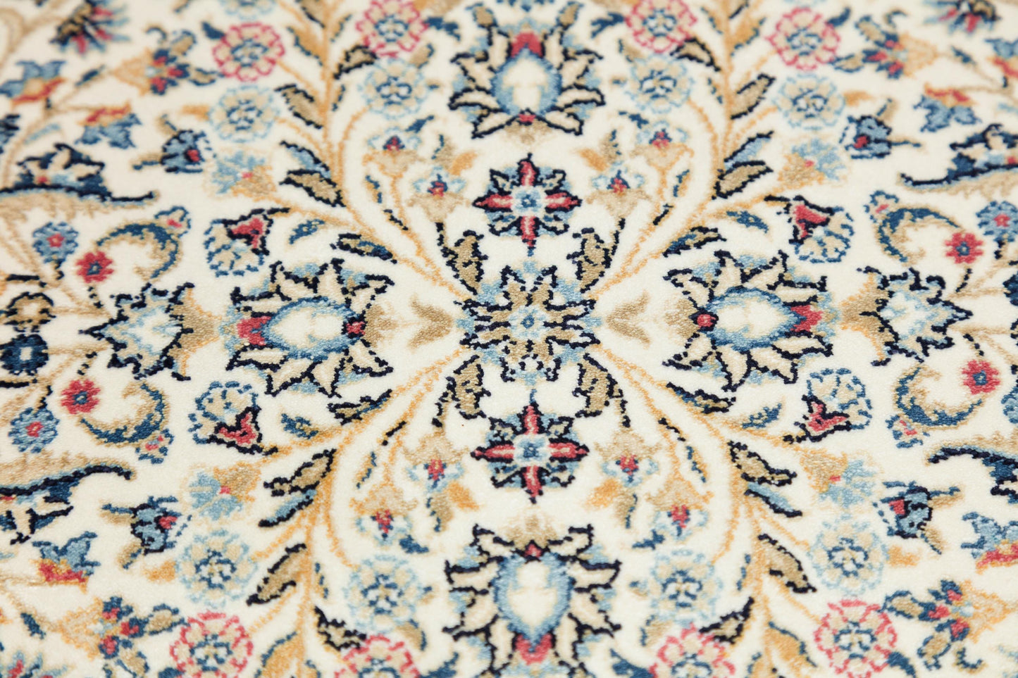 8x11 ft, Classic Blue Silk Rug: Oriental blue fine carpet with Fringes
