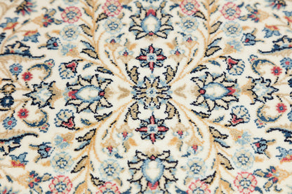 8x11 ft, Classic Blue Silk Rug: Oriental blue fine carpet with Fringes