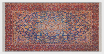Red Vintage oriental Rug: Classic Washable Rug with Tassels
