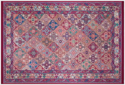 Red oriental Kazak Rug: Classic Vintage Washable Carpet