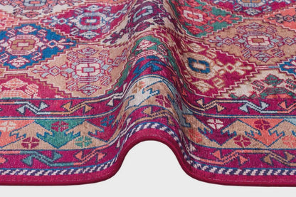 Red oriental Kazak Rug: Classic Vintage Washable Carpet