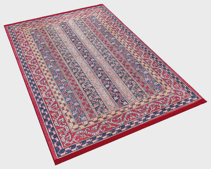 Red Vintage oriental Rug: Washable Red Accent Carpet