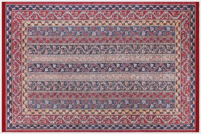 Red Vintage oriental Rug: Washable Red Accent Carpet