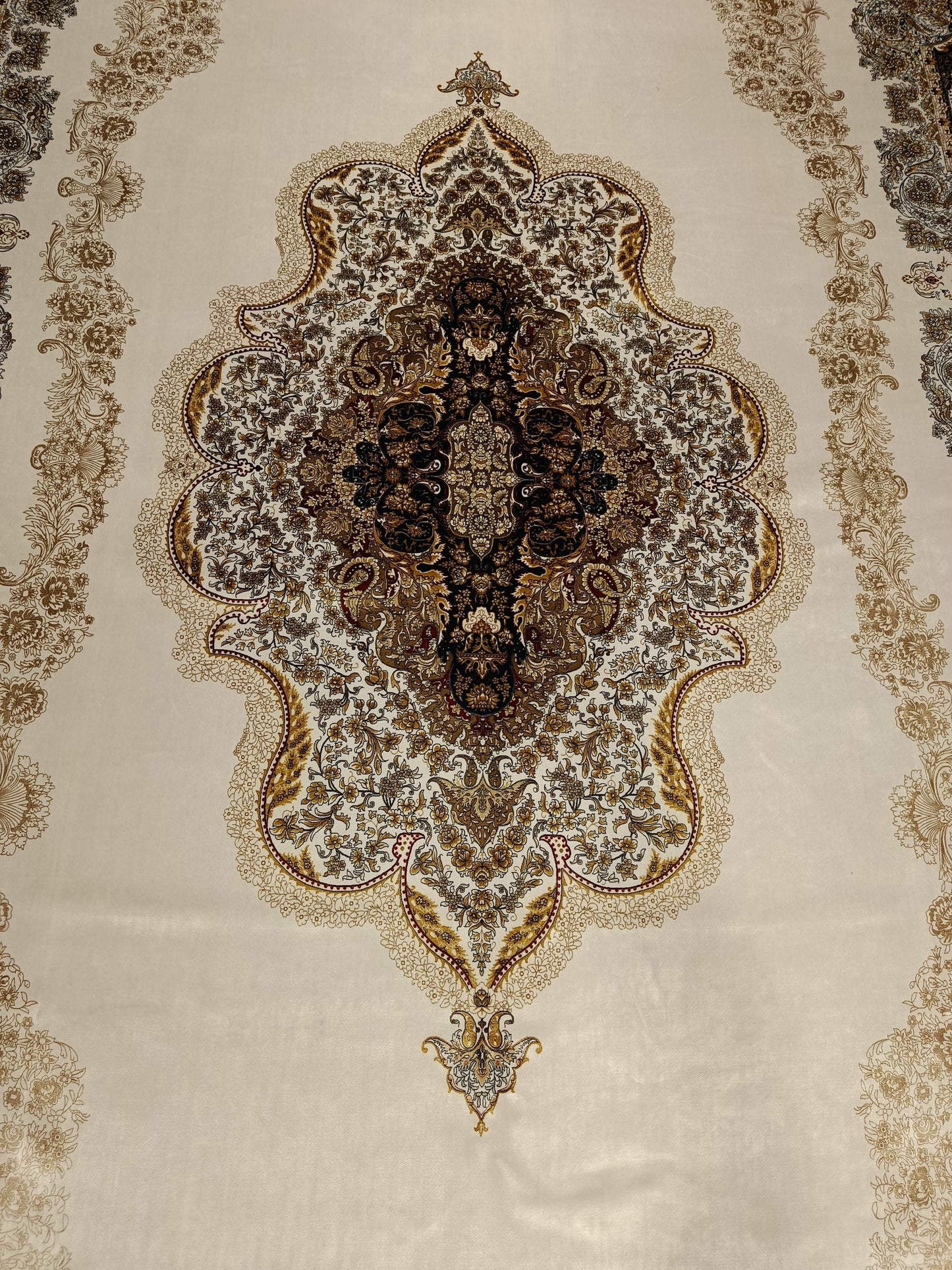 10x20 ft, Blue Medallion Silk Rug, Viscose Anatolian Carpet