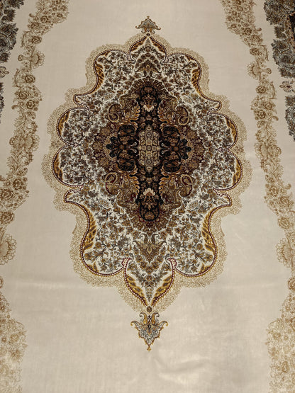 10x20 ft, Blue Medallion Silk Rug, Viscose Anatolian Carpet