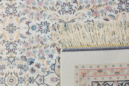 10x13 ft, Classic Blue Silk Rug: Oriental blue fine carpet with Fringes
