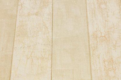 Beige Faux Leather Rug 5x7ft: Modern Minimalist Turkish Area Rug
