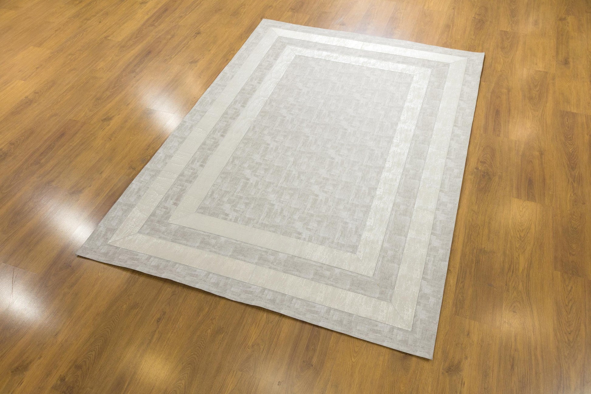 Silver Faux Leather Rug 5x7ft: Modern Minimalist Turkish Area Rug