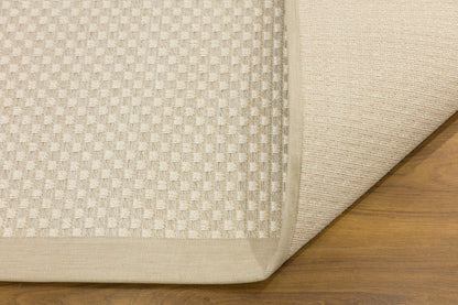 Modern Cream Flatweave Rug: Minimalist Living Room Area Rug 5x7